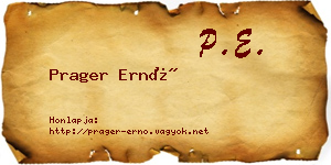 Prager Ernő névjegykártya